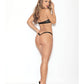 Euphoria Kinky Chic Open Cup Halter Bra & Thong Black O/S