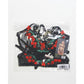 Cherry Delight Embroidered Lace and Mesh Underwire Bra w/Garter & G-String 3 pc Set - Black LG